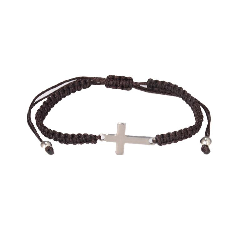 Handmade Woven Titanium and Steel Cross-shaped Bracelet Jewelry for Couples, Bracelet Cord
