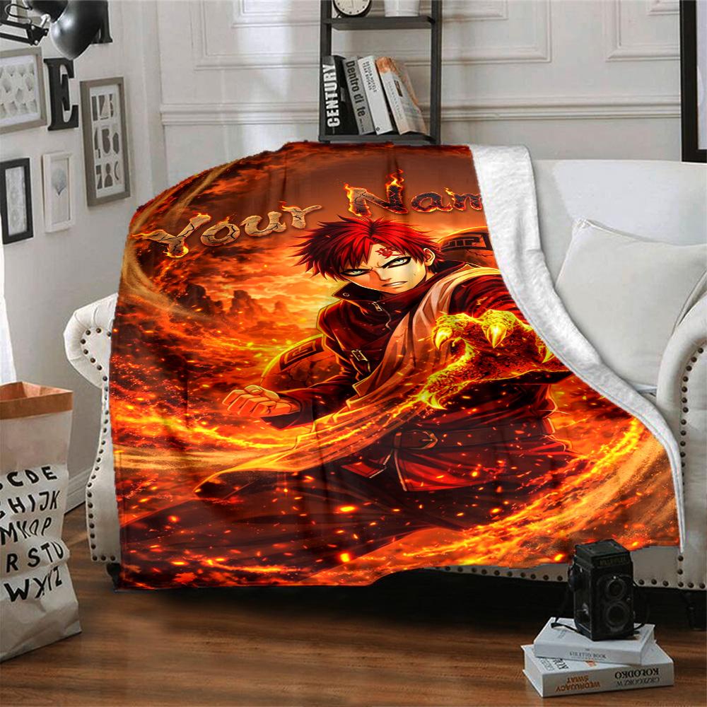 Naruto Character Personalized Text Blanket Lightweight Customizable Blanket Comfortable Great for Nap Office Office Chair Livingroom All-Season Use