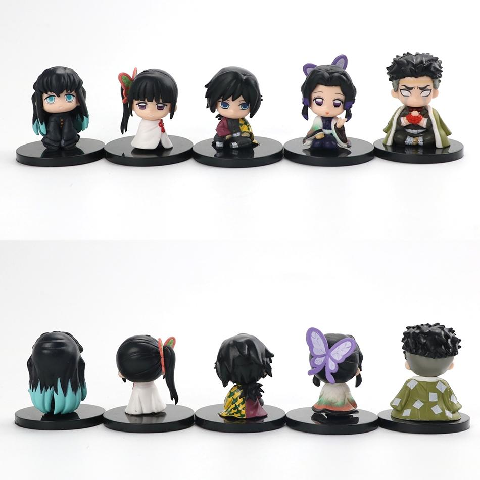 Anime Q Version Demon Slayer Sitting Ghost Doll Tanjiro Nidouzi Inosuke Zenizu Figure Action Figure Movie Model Toys Doll