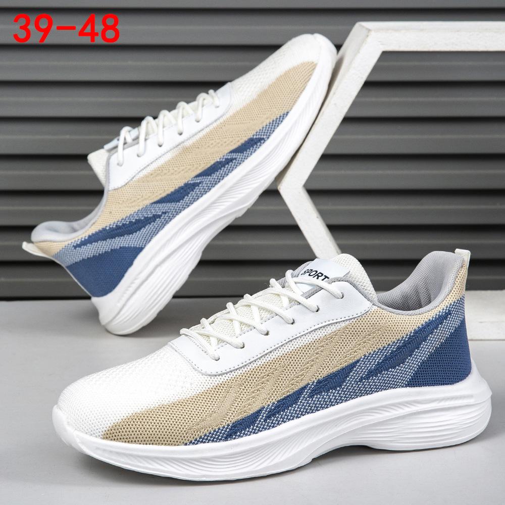 

Large size men s shoes summer breathable fly-woven shoes lace-up running mesh casual shoes men s sports shoes men s shoes 48