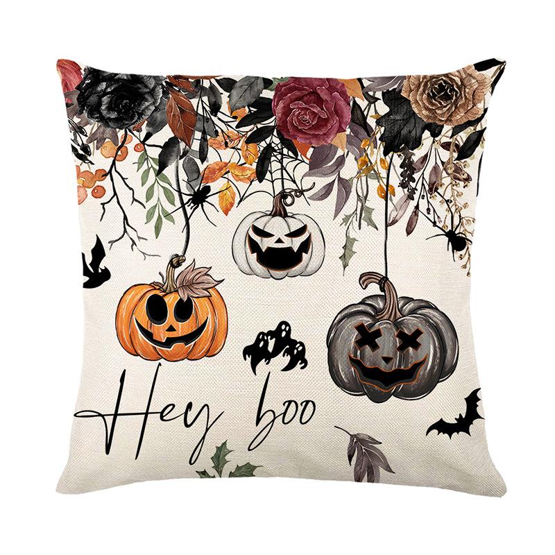 Halloween Printed Throw Pillow Cover Polyester Home Sofa Decorative Cushion Holiday Atmosphere Cushion