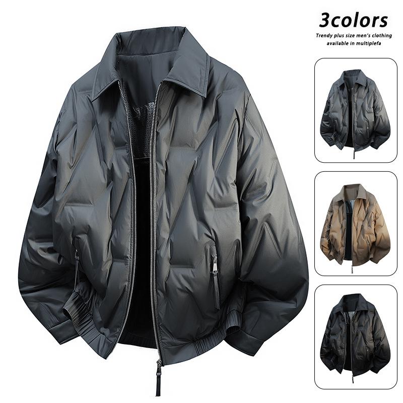 Plus Size Men's Winter Down Jacket, 90-300 jin, 90% Down, Sports & Casual Style