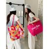 Spring and summer new products bright green double-sided bag fresh floral tropical shoulder bag summer versatile handbag
