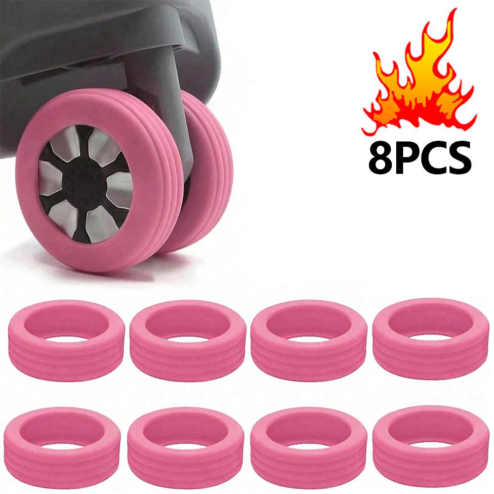 8PCS/Set Silicone Luggage Wheels Protector with Silent Sound Reduce Wheel Wear Suitcase Wheels Protection Cover.-zmt