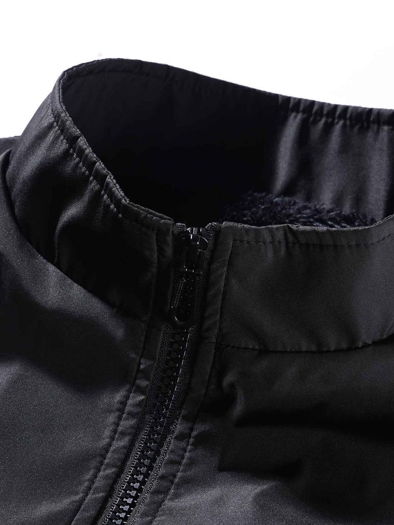 Men's Casual Winter Plus Velvet Jacket with Stand Collar