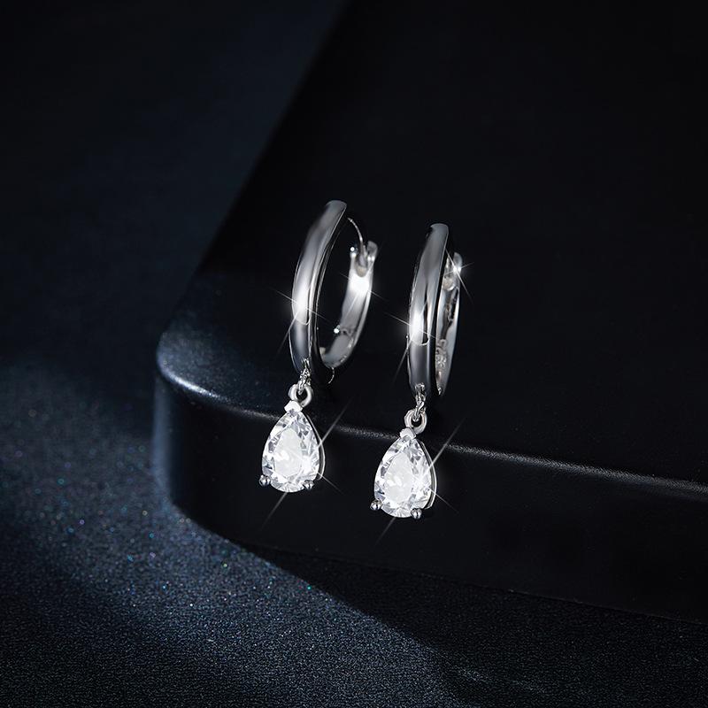 2025 4*6mm Teardrop Moissanite Earrings, Diamond-Tested, S925 Silver with 18k Gold Plating