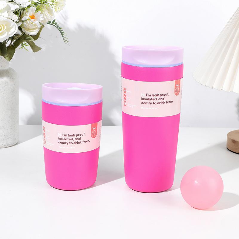 12/20oz High Appearance Office Coffee Cup Simple and Fashionable Stainless Steel Vacuum Insulated Portable Outdoor Car Bottle