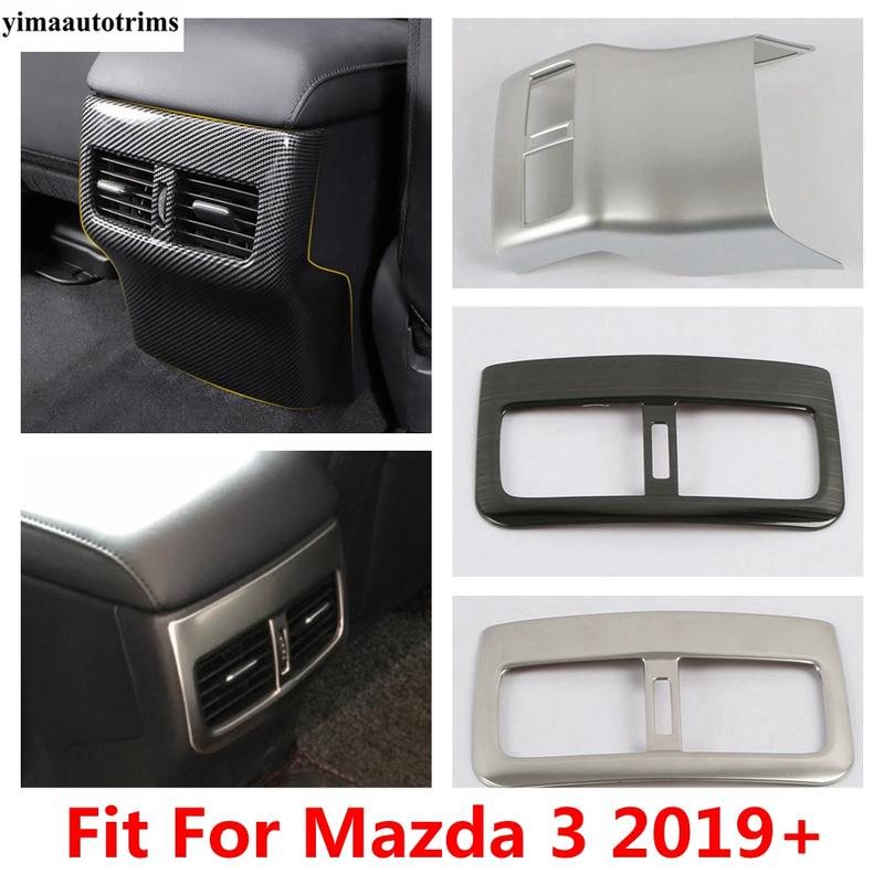 For Mazda 3  - 2025 Rear Armrest Box Anti Kick Air Conditioner Outlet Vent Panel Cover Trim ABS /Stainless Steel Accessories