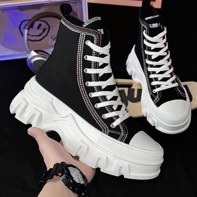 Neue Schuhe Plateau Herrenschuhe Tasche Kopf Canvas Freizeit Sport High Top College Übergröße Damenschuhe Europäische Größe