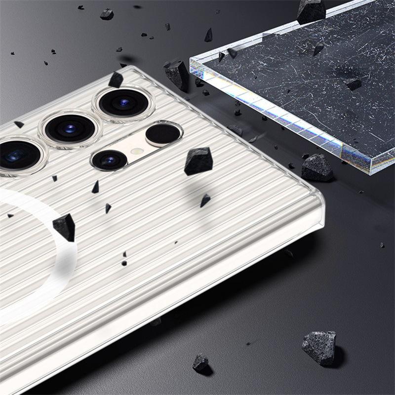 Applicable to Samsung S24Ultra matte mobile phone case corrugated ice mist new s24 + magnetic anti-drop all-inclusive protective case