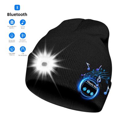 Handfree Warm Beanie Bluetooth 5.0 LED-Mütze Kabelloses Stereo-Headset Musik-Player mit MIC-Unterstützung Dimmen Wiederaufladbarer Akku