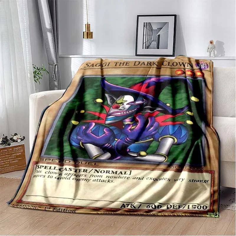Coperta Calda in Flanella Carta Anime Yu Gi Oh Drago Bianco Occhi Blu Cartone Animato Anime Morbida Coperta in Peluche Copriletto per Camera da Letto Decorazione per la Casa