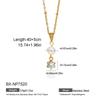 European & American High-End Y-Shaped Zirconia Necklace with Natural Pearl & Stainless Steel for Women