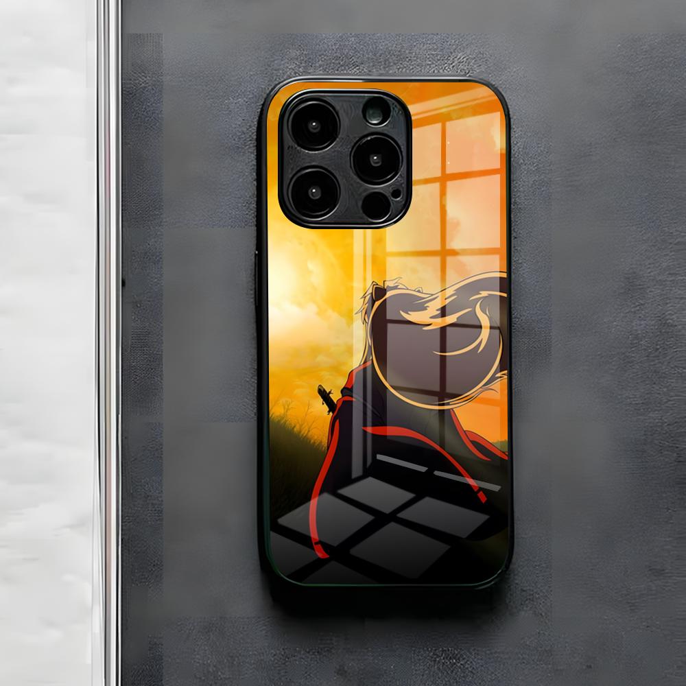 Anime I-Inuyasha Phone Case For IPhone 17 Air 16 E Pro Max 15 14 13 Mini 12 Pro 11 Max Plus Black Glass Cover