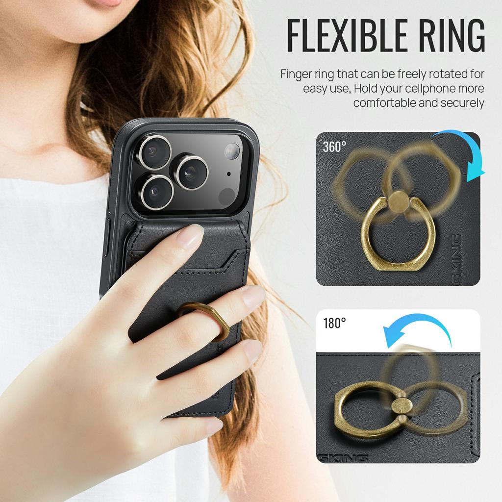 MAGKING K1 Series For iPhone 17 Pro Max Magnetic Case PC+TPU+PU Phone Cover with Card Holder