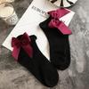 27 Colors Japanese Streetwear Socks Women's Bow Socks Fashion Female Patchwork Candy Color Short Socks Cute Ladies Knot Sokken