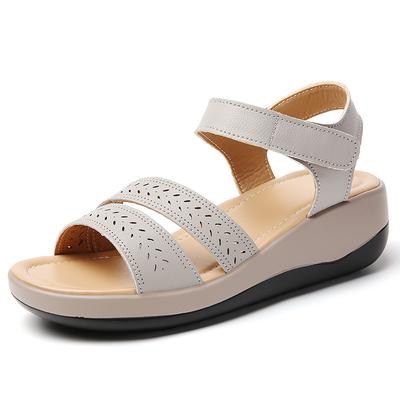 Women Summer Elevator Platform Sandals Outdoor Dressy Open Toe Casual Girls Big Size Thick Sole Black Grey Sandals