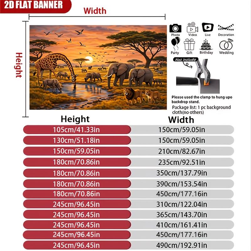 1Pcs African Safari Lion Cub Elephant Herd Decoration Background Jungle Backdrop Decorations For Photo Studio Photo Booth Party