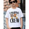 Boys Crewneck Short Sleeve Tee, Camping Crew S'Mores Campfire Lion Tiger Dinosaur Graphic Casual Tops