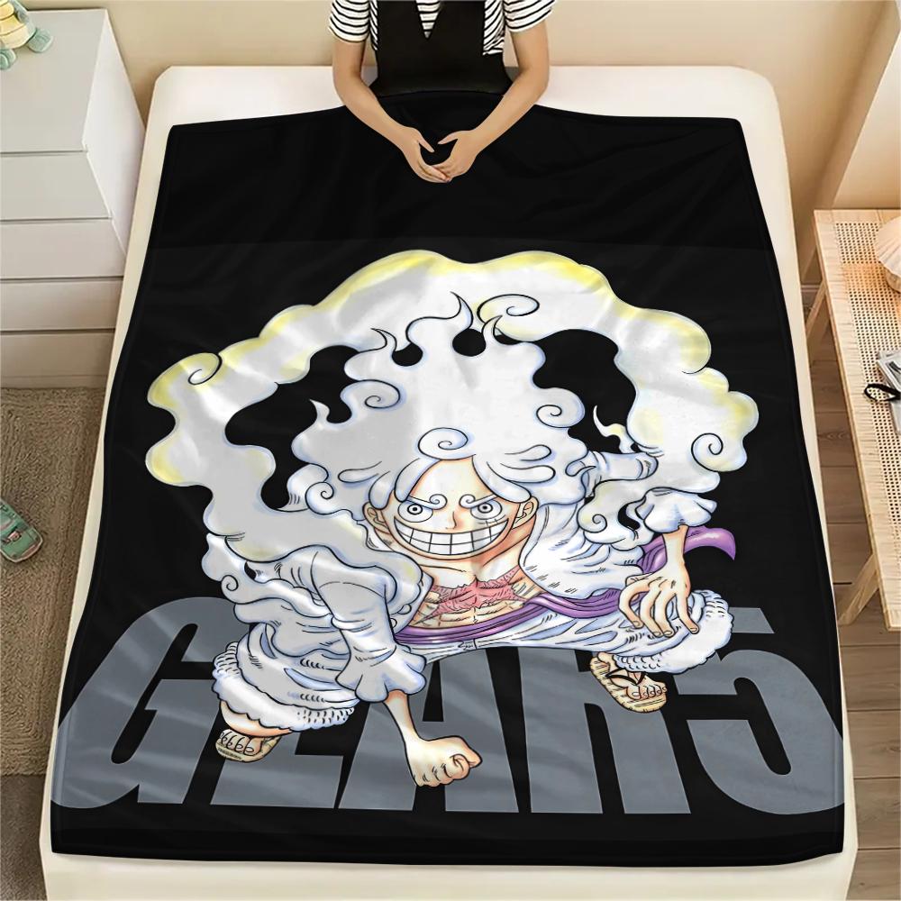 One Piece Charakter Print Flaneldecke, Hohe Qualität, Bequem für alle Jahreszeiten, Heimdekoration, Wärme und Komfort, Perfekt für Weihnachtsgeschenke