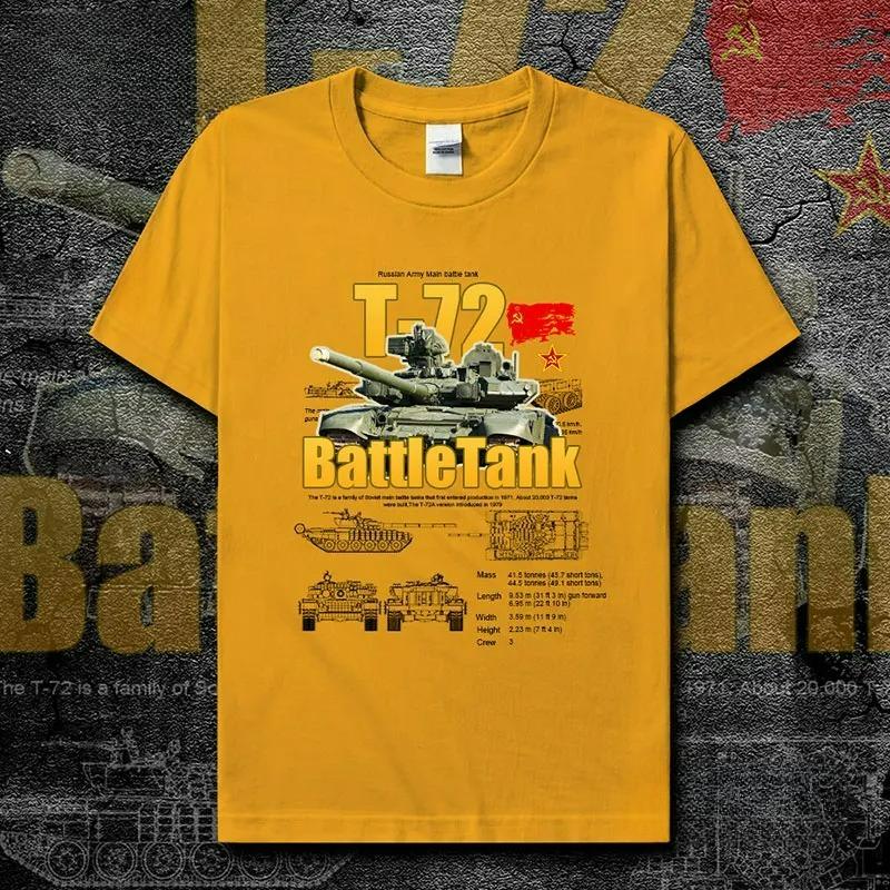 Cold War Military Equipment Soviet Union T72 Main Battle Tank Printed Mens TShirt Summer Cotton Short Sleeve ONeck T Shirt New