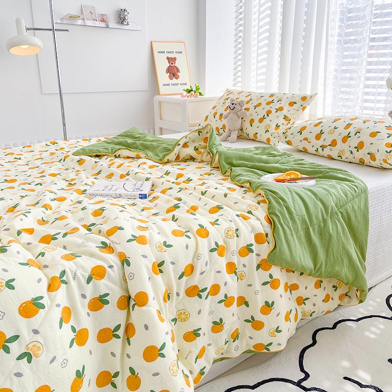 Class A Soybean Fiber Cartoon Print Summer Quilt - Double Layer Gauze Air Conditioning Quilt