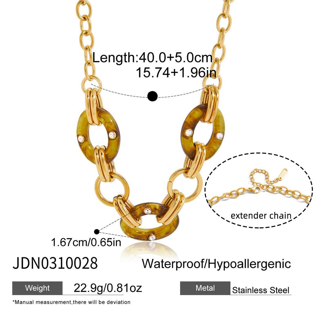 Maillard resin titanium steel necklace niche clavicle chain does not fade European and American titanium steel