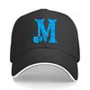 Blue Butterfly Letter M Monogram Graphic Sandwich Baseball Cap Sun Cap Outdoor Workouts Hat