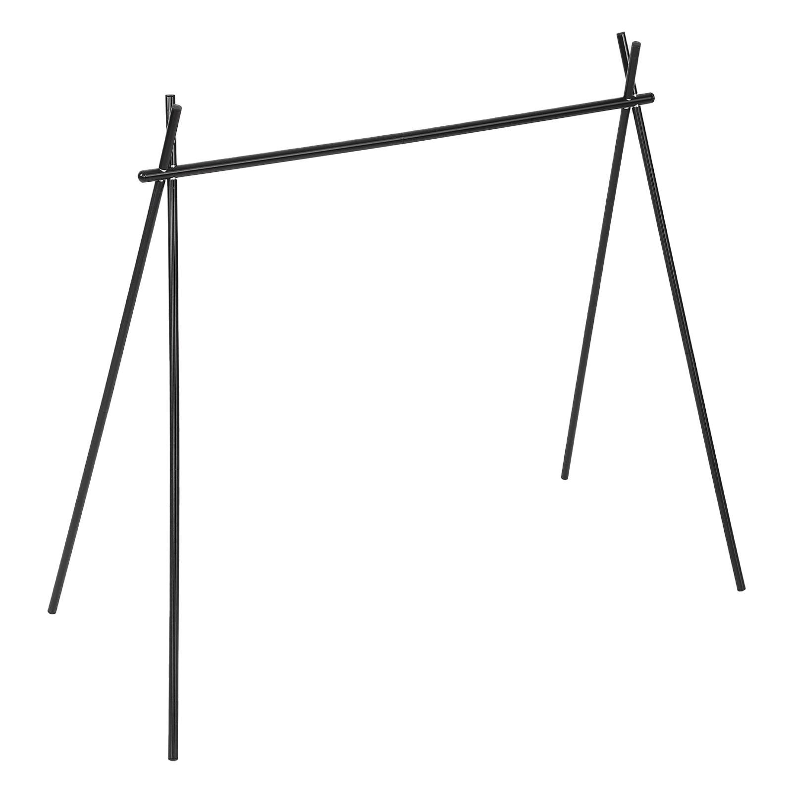 Hanging Rack Black Tripod Structure Folding Hanging Shelf with Storage Bag for Outdoor Camping Traveling Picnic