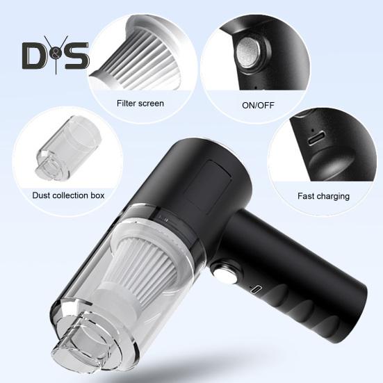 1 Set geräuscharmer Auto-Staubsauger, wiederaufladbar, praktischer energiesparender Auto-Staubsauger