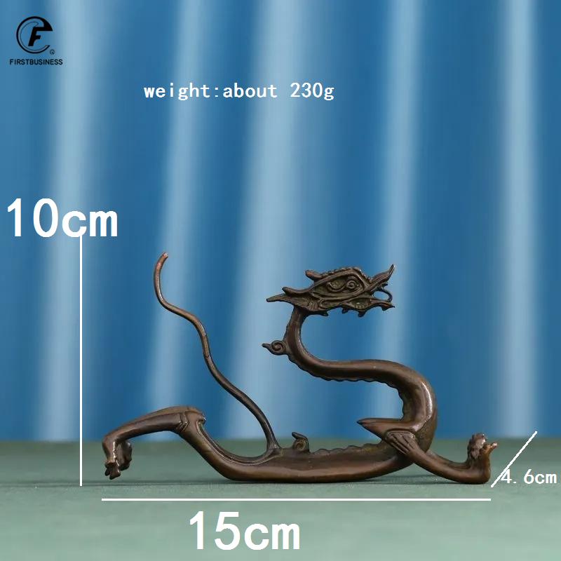 Антикварная Медная Статуэтка Китайского Дракона Маленькое Украшение Винтажные Металлические Фигурки Зверей Настольные Украшения Аксессуары Декор Дома Поделки