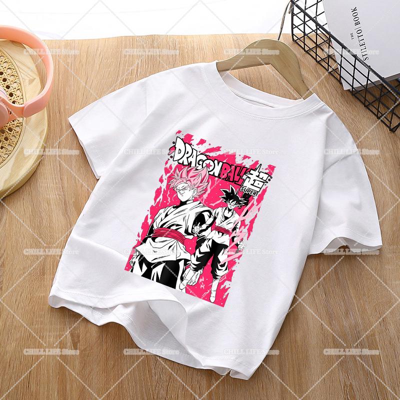 Anime Dragons Ball Children TShirts Cartoon Son Goku Short Sleeves Top Girl Boy Summer Crew Neck Tee Shirts Casual Kids Clothes