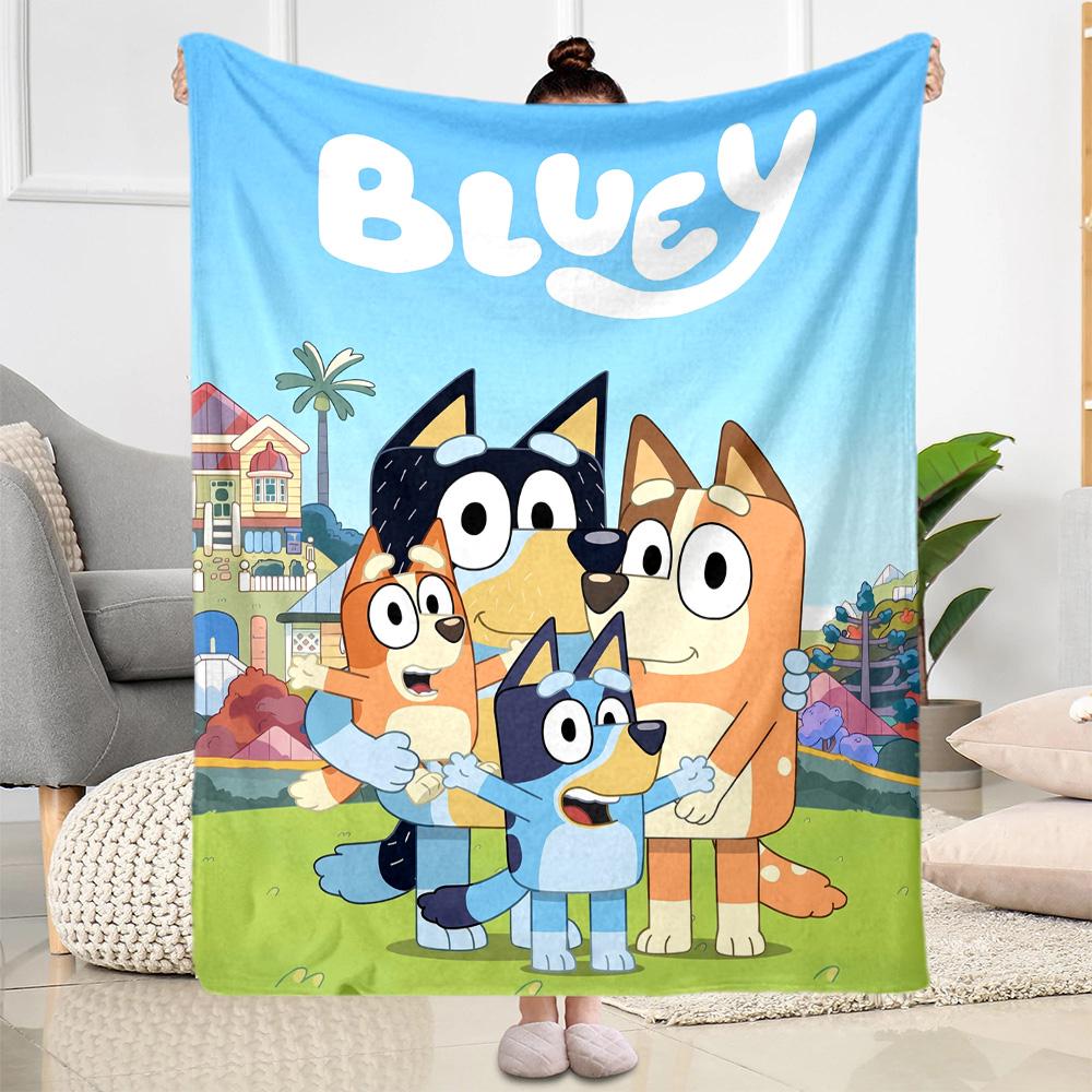 Bluey's Colorful Friends Blanket Comfortable Great for Office Chair Picnics Four Seasons Universal Stylish Decor