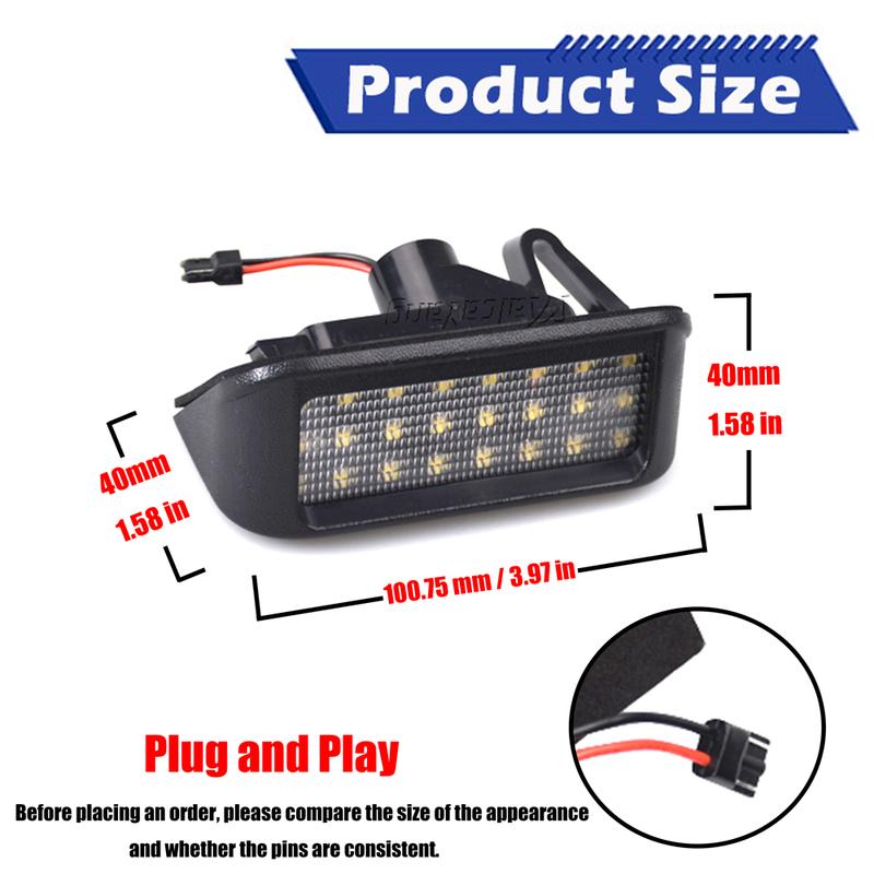 2pcs No Error LED License Number Plate Light For Fiat Scudo Toyota Proace Verso Peugeot Ranch Rifter Traveller Partner Expert