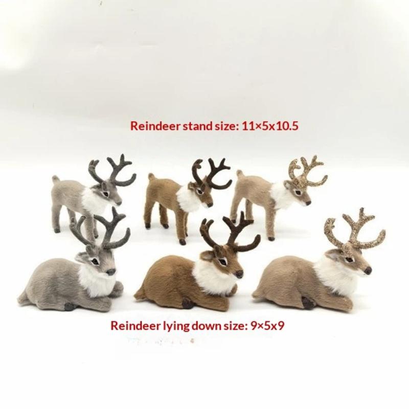1 Stück Simulierte Tiere Sikahirsch Weihnachtsgeschenke Hirsch Elch Weihnachts Hirsch Dekorationen Plüschtier Weihnachts Rentier Ornament