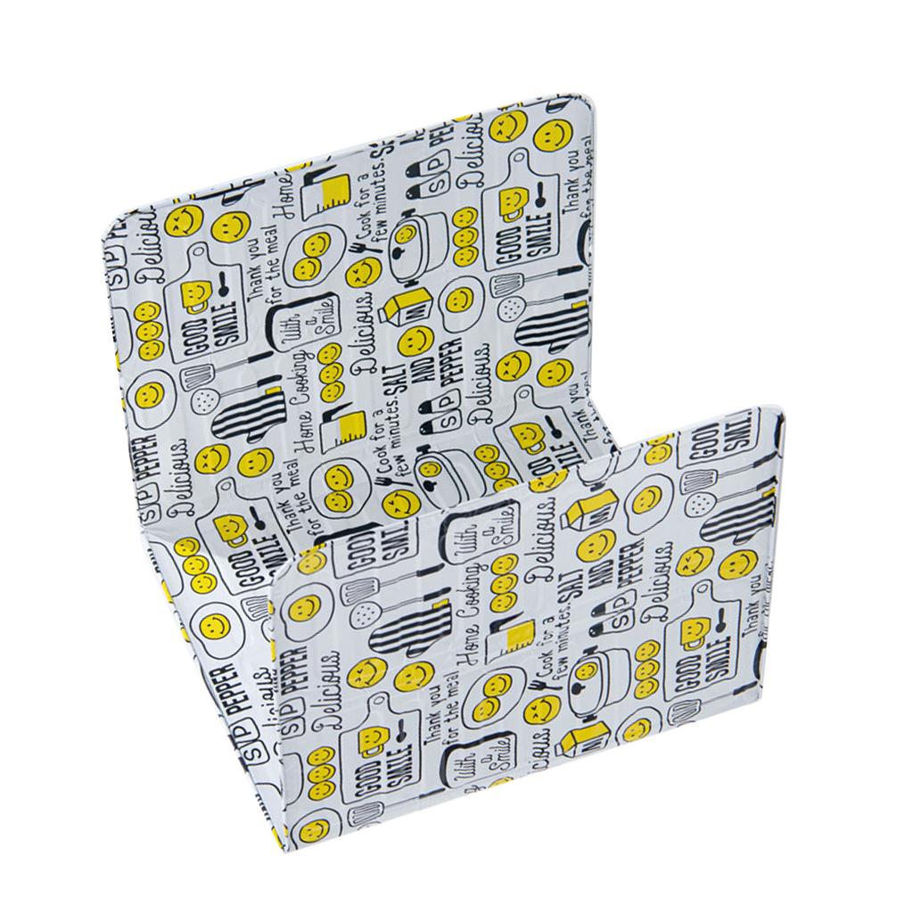 Oil Splash Baffle Foldable Heat Resistant Aluminum Foil Cooking Splashproof Guard for Kitchen Frying Pan Smiling Face