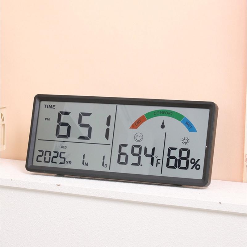 Multifunctional Electronic Clock Indoor Temperature Monitor Easy Setups Battery Operated with 2 Alarm and Snooze Feature
