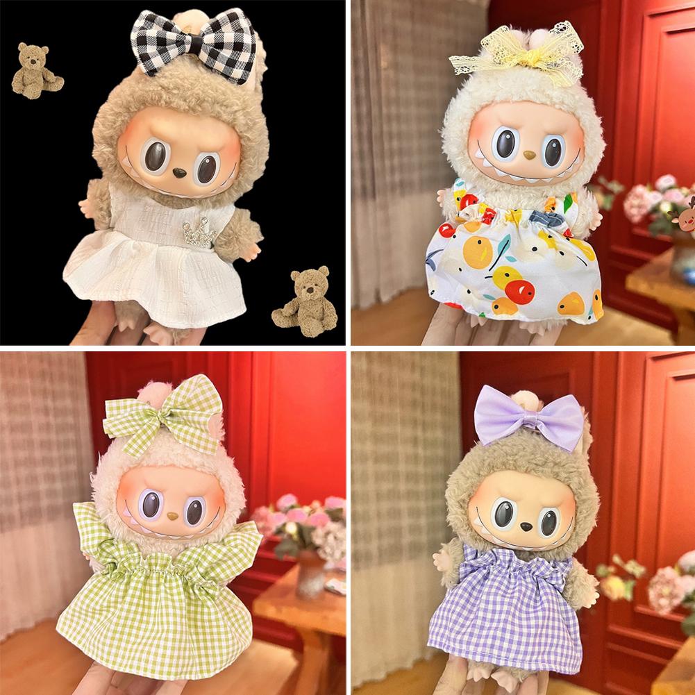 For 17cm Labubu Doll Clothes Fashion Clothes Hoodies Doll Clothes Color Match Hoodies Dolls Accessories Cute Decoration Little Cloths