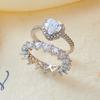 S CopperColor Exquisite Love CZ Engagement Proposal Rings for Women Heart Shape Inlaid Zircon Brass Finger Ring Wedding Gift