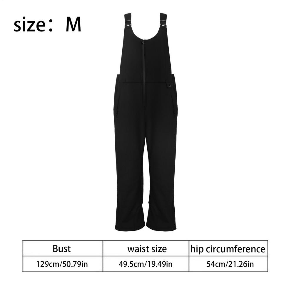 

Insulated Bibs For Women Adjustable Shoulder Strap Suit Windproof Waterproof Womens Insulated Snow Bibs For Mother Girlfriend L чорний
