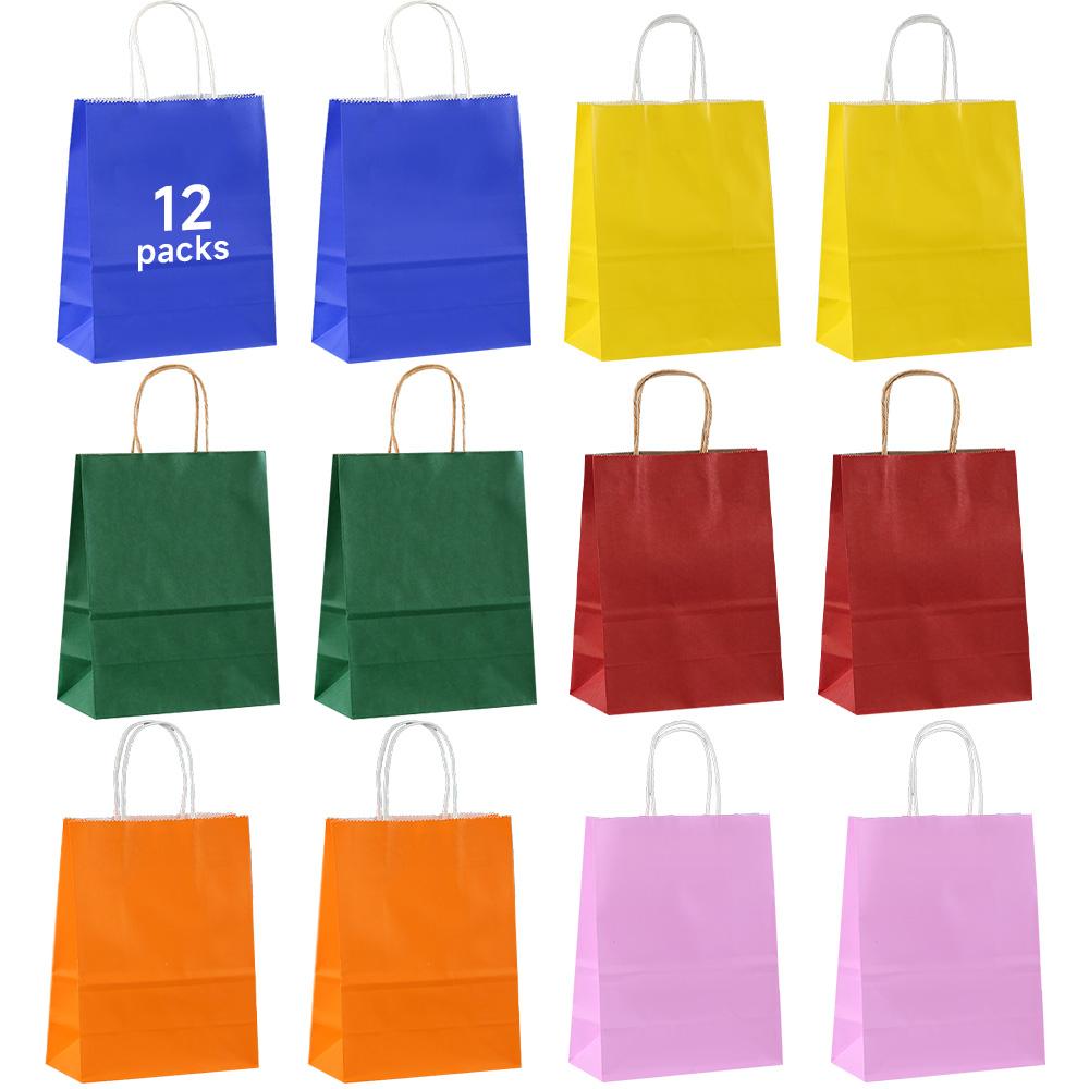 

18 pcs multi-color 8.26x5.9in gift bag, craft gift bag, birthday, wedding, party christmas halloween paper bag, kraft paper bag Other