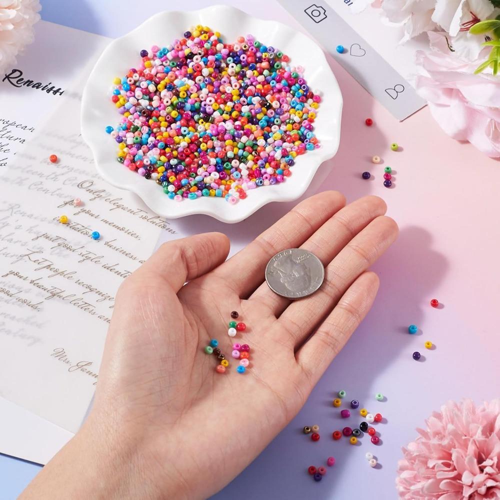 20/40/60 g Acryl-Rocailles-Perlen, Regenbogen-Pony-Intervallperlen, Mini-Armbandperlen, gemischte Farben, Halskette, Telefongurt, Ohrringe, Schmuckherstellung