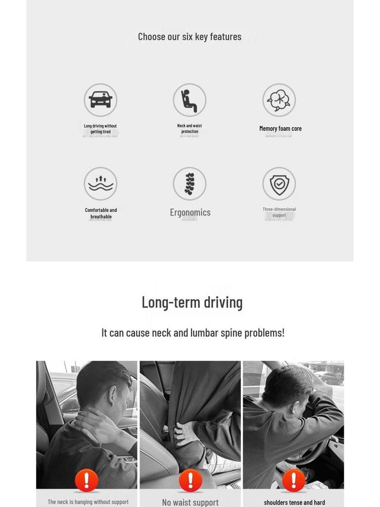 Zagłówek i podparcie lędźwiowe do Jeepa: Poduszka podróżna na szyję do Cherokee, Compass, Grand Commander