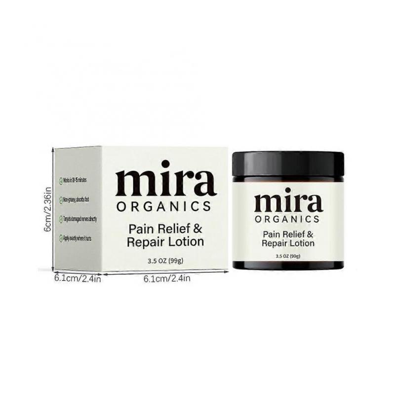 99G Mira Schmerzlindernde Lotion, Professionelle Hautreparaturcreme, Mira Organics Creme, Natürliche Botanische Mischung für Alle Hauttypen