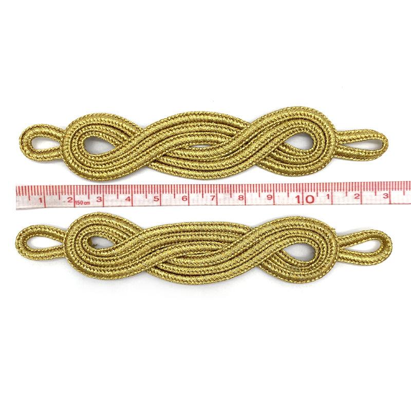 1pcs Gold Chinese Knot Button Embroidery Closure Retro Applique for Clothing DIY Accessories