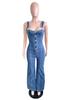 European & American Women's Fashion Casual Sexy Wide-Leg Denim Overalls