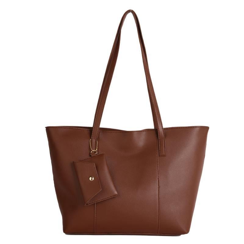 Simple Design Ladies Tote Bag In Pu With Interior Zipper Pocket For Work And School