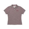MALBON GOLF Women'S Striped Half-Zip Collared T-Shirt Red (Woman)