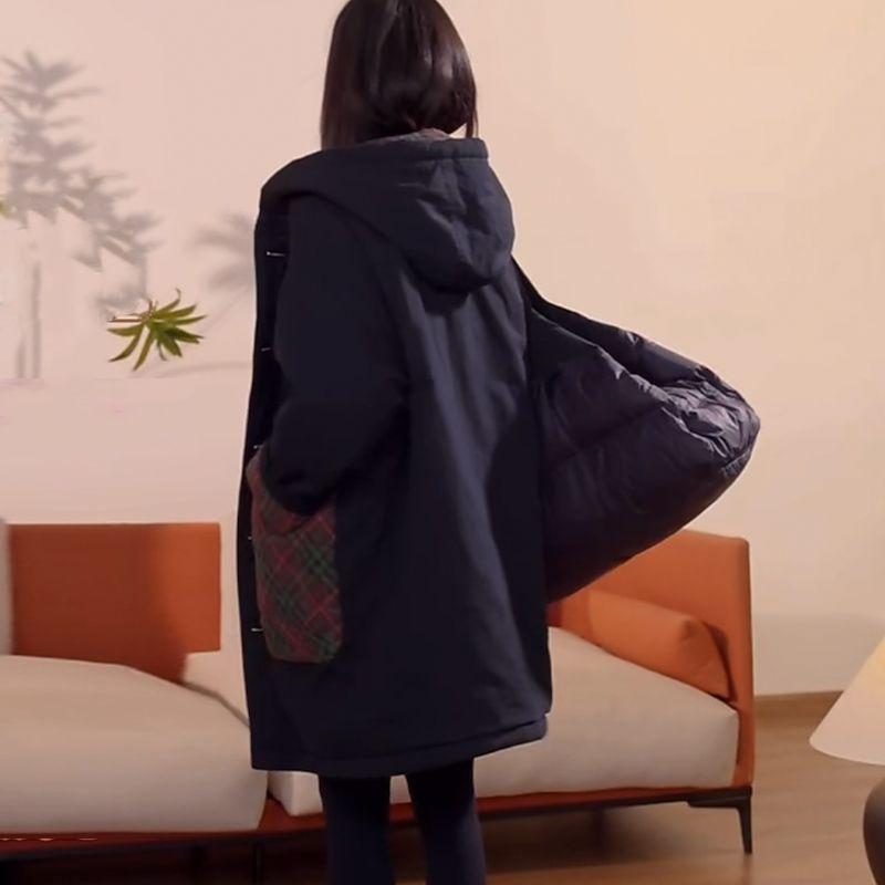 Women's Hooded Cotton Padded Coat Big Pockets Plus Size Loose  Warm Winter Jacket