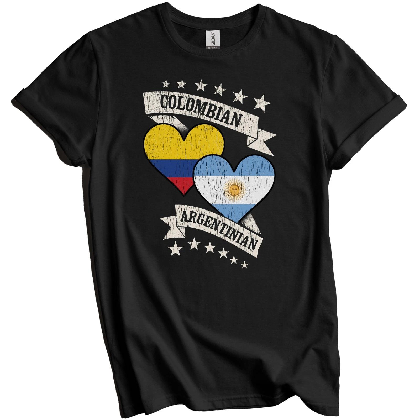 Colombian Argentinian Heart Flags Colombia Argentina T-Shirt XL